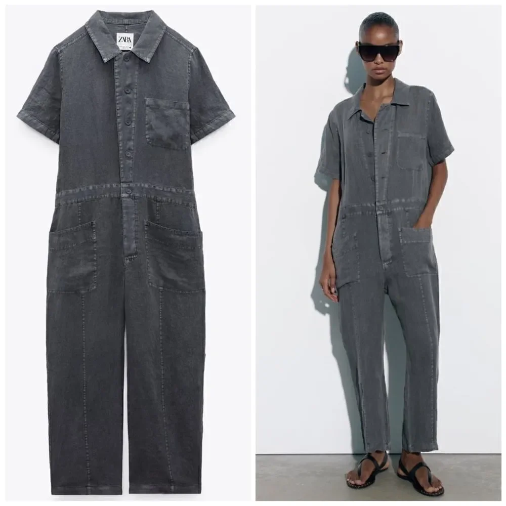 100% LINEN Zara Jumpsuit